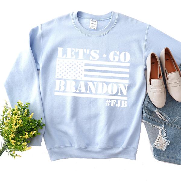 Let&#39;s Go Brandon American Flag - Long Sleeve Heavy Crewneck Sweatshirt