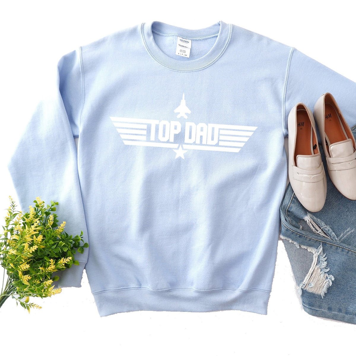 Top Dad - Long Sleeve Heavy Crewneck Sweatshirt