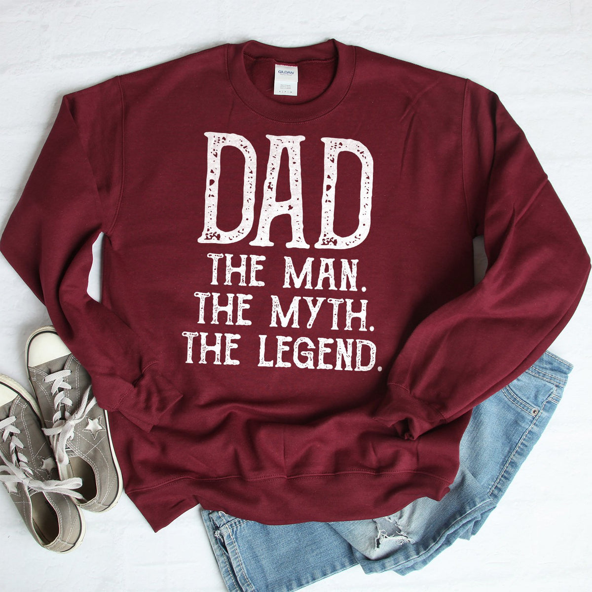 DAD The Man The Myth The Legend - Long Sleeve Heavy Crewneck Sweatshirt