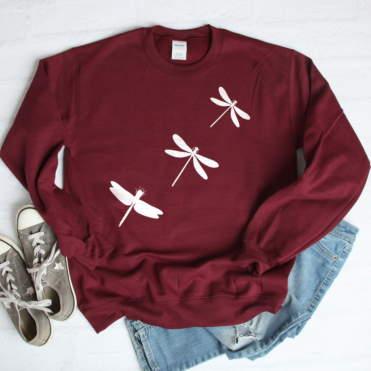 Dragonflies - Long Sleeve Heavy Crewneck Sweatshirt