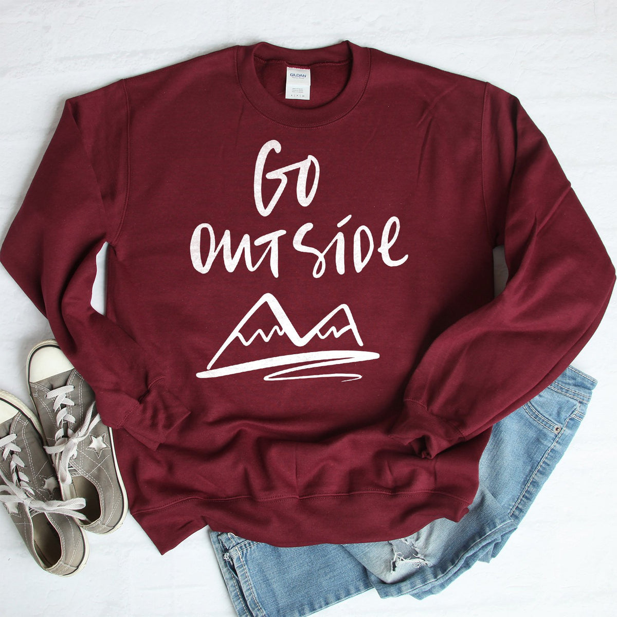 Go Outside - Long Sleeve Heavy Crewneck Sweatshirt