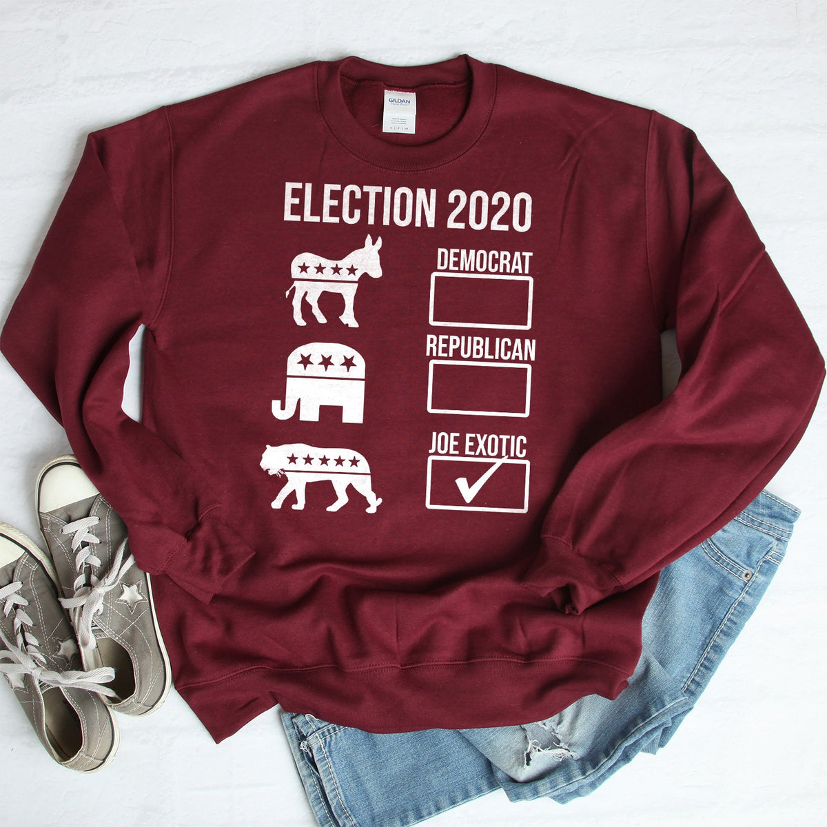 Joe Exotic Election 2020 - Long Sleeve Heavy Crewneck Sweatshirt
