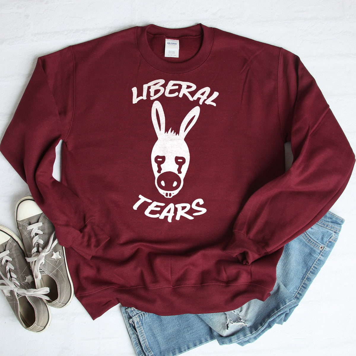 Liberal Tears Donkey - Long Sleeve Heavy Crewneck Sweatshirt
