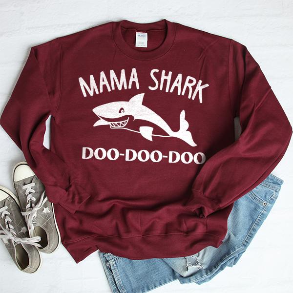 Mama Shark Doo-Doo-Doo - Long Sleeve Heavy Crewneck Sweatshirt
