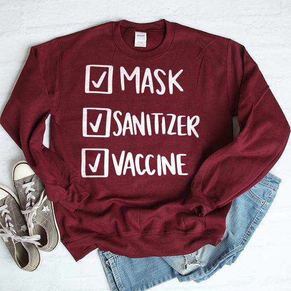 Mask Sanitizer Vaccine Done - Long Sleeve Heavy Crewneck Sweatshirt