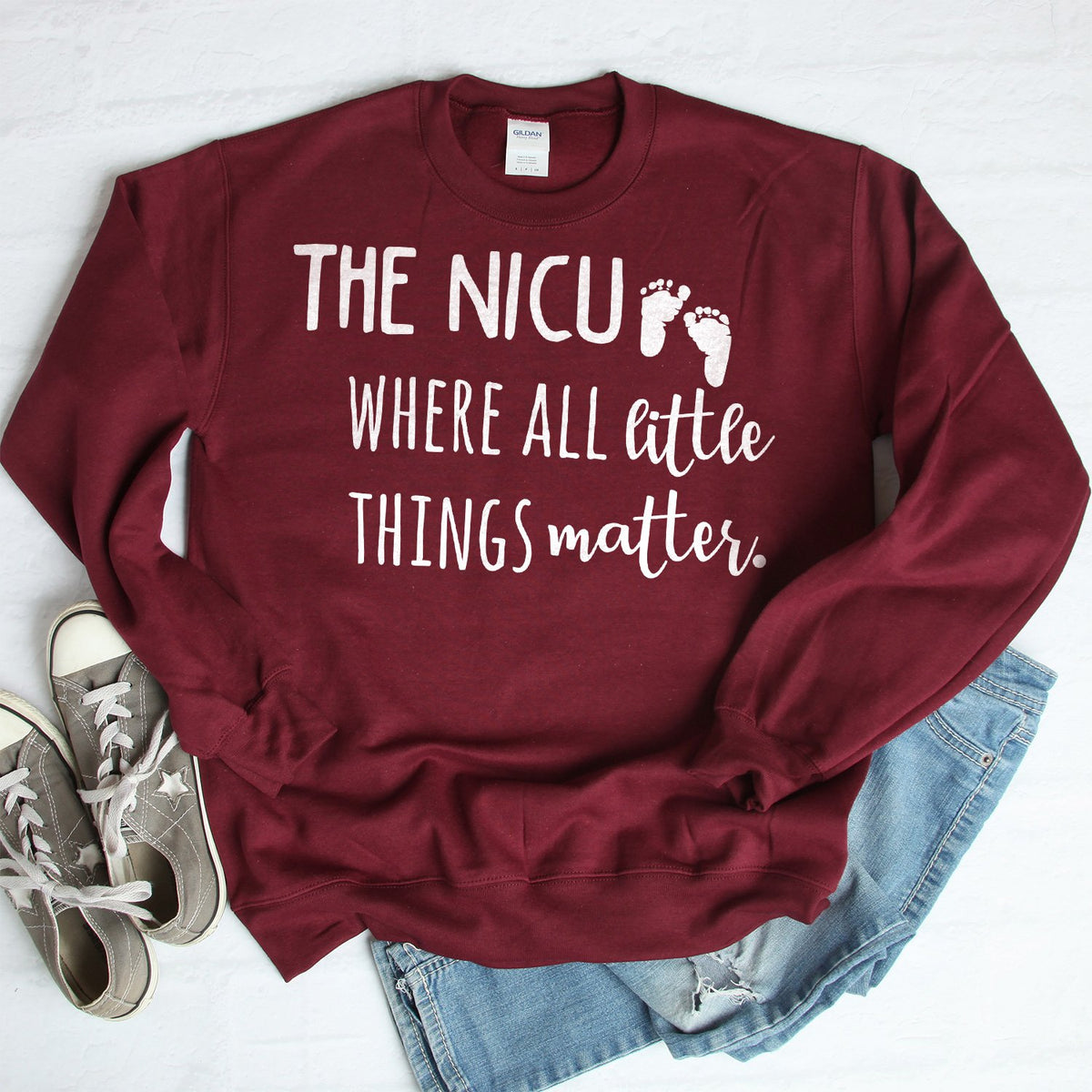 The NICU Where All Little Things Matter - Long Sleeve Heavy Crewneck Sweatshirt
