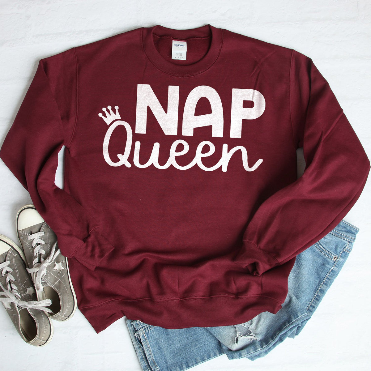 Nap Queen - Long Sleeve Heavy Crewneck Sweatshirt