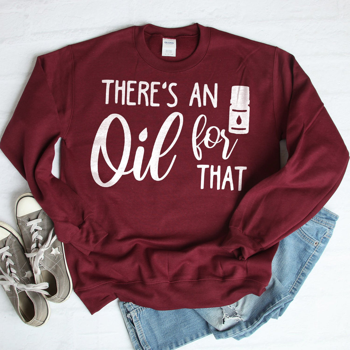 There&#39;s An Oil For That - Long Sleeve Heavy Crewneck Sweatshirt