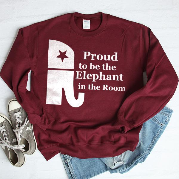 Proud To Be The Elephant in the Room - Long Sleeve Heavy Crewneck Sweatshirt