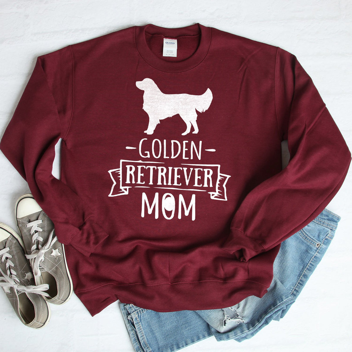 Golden Retriever Mom - Long Sleeve Heavy Crewneck Sweatshirt
