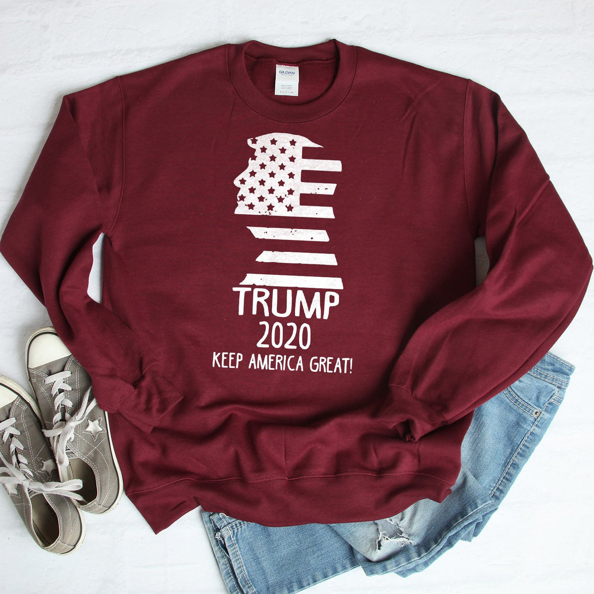 Trump 2020 Keep America Great - Long Sleeve Heavy Crewneck Sweatshirt