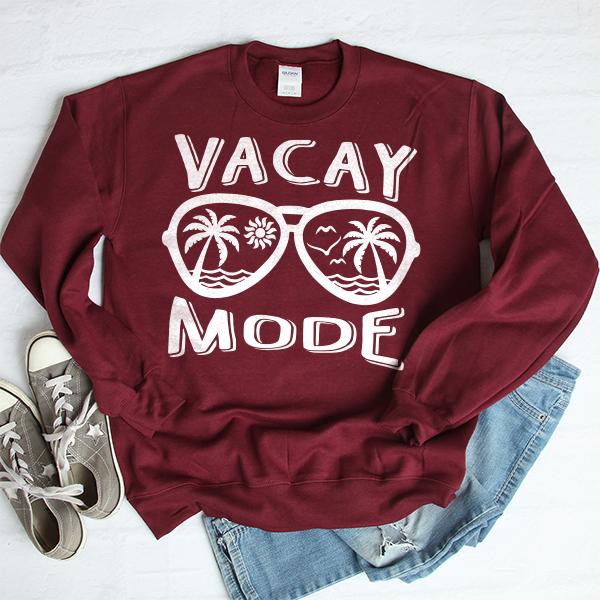 Beach Vacay Mode - Long Sleeve Heavy Crewneck Sweatshirt