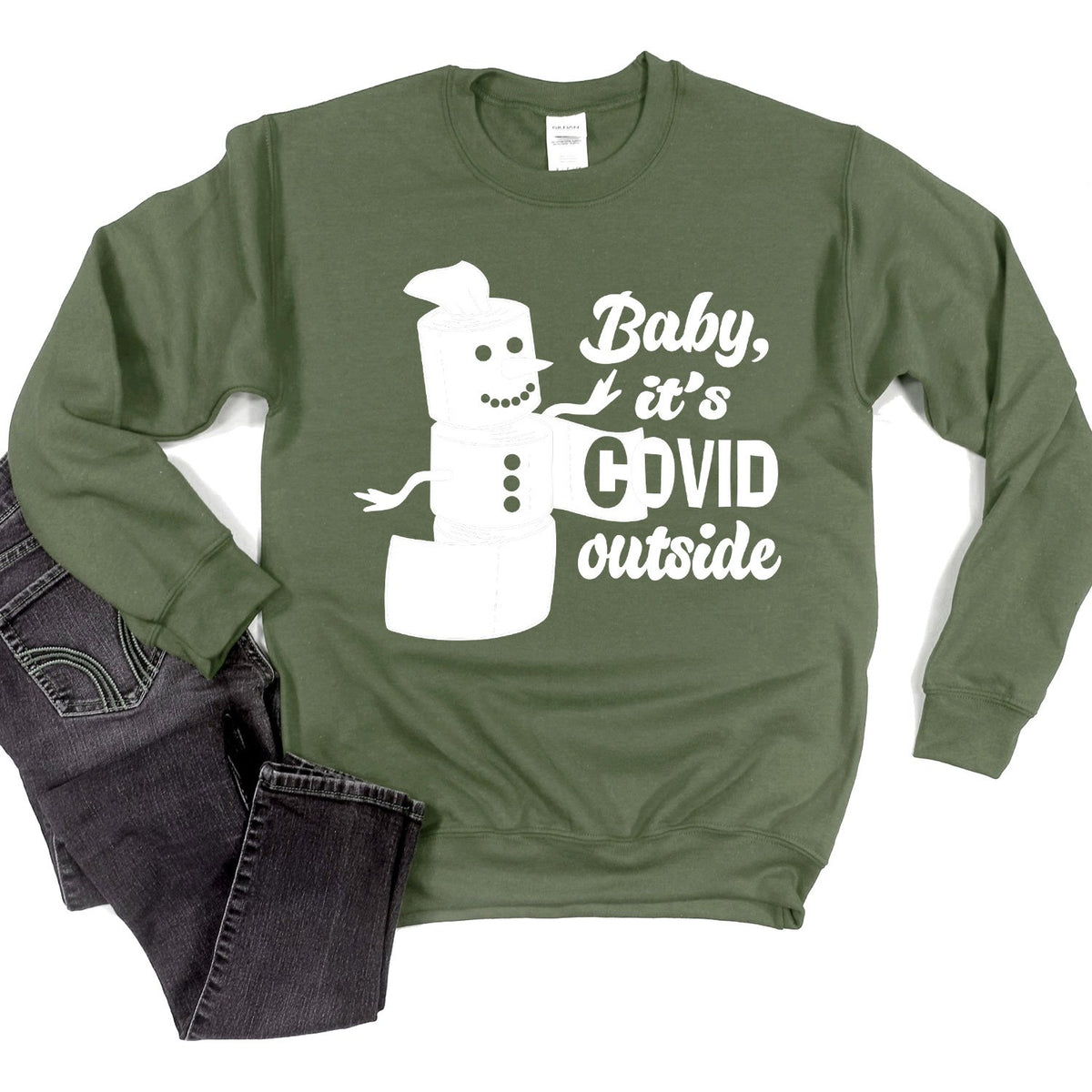 Baby It&#39;s Covid Outside - Long Sleeve Heavy Crewneck Sweatshirt