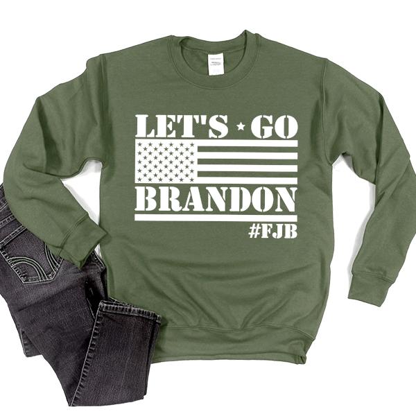 Let&#39;s Go Brandon American Flag - Long Sleeve Heavy Crewneck Sweatshirt