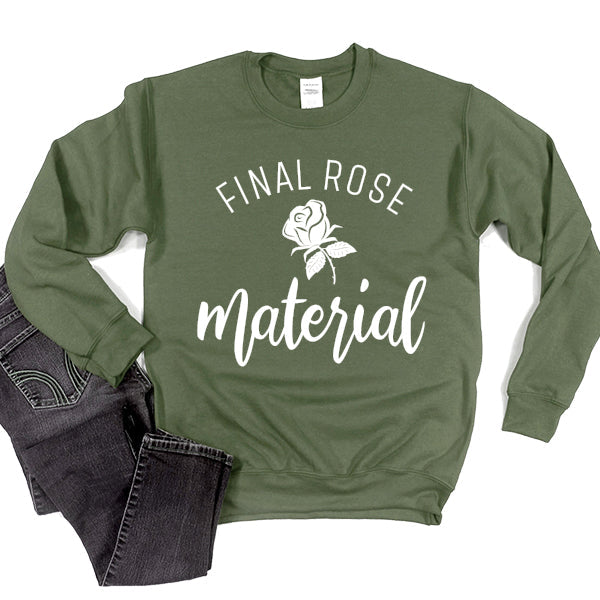 Final Rose Material The Bachelor - Long Sleeve Heavy Crewneck Sweatshirt