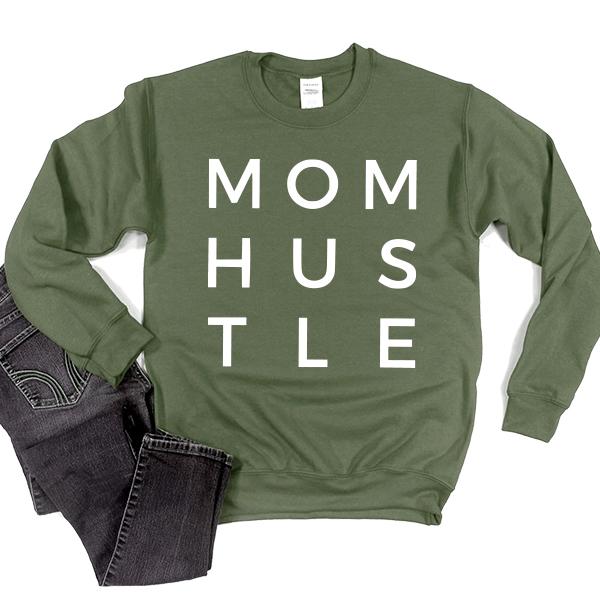 Mom Hustle - Long Sleeve Heavy Crewneck Sweatshirt