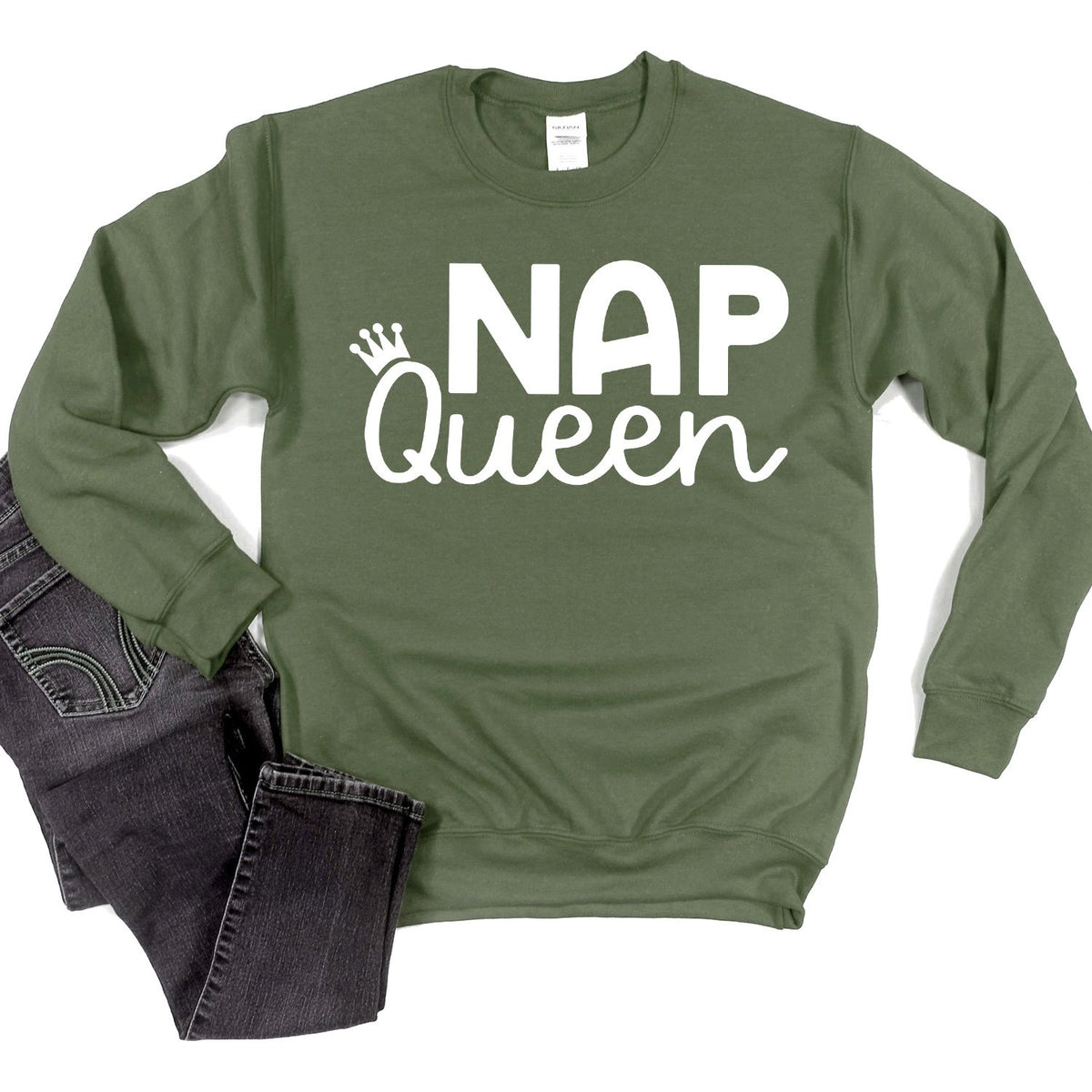 Nap Queen - Long Sleeve Heavy Crewneck Sweatshirt