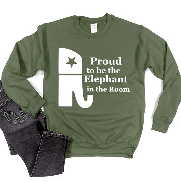 Proud To Be The Elephant in the Room - Long Sleeve Heavy Crewneck Sweatshirt