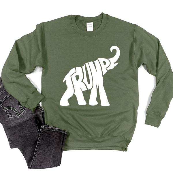 Trump Elephant - Long Sleeve Heavy Crewneck Sweatshirt