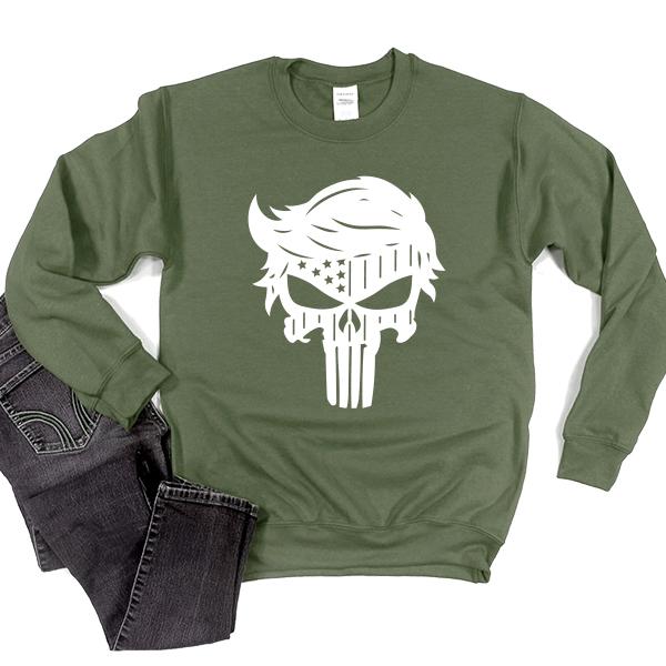 Donald Trump Punisher - Long Sleeve Heavy Crewneck Sweatshirt