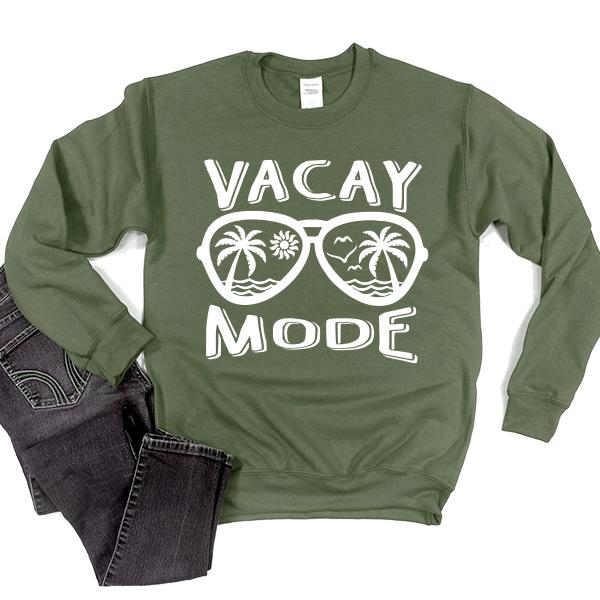 Beach Vacay Mode - Long Sleeve Heavy Crewneck Sweatshirt