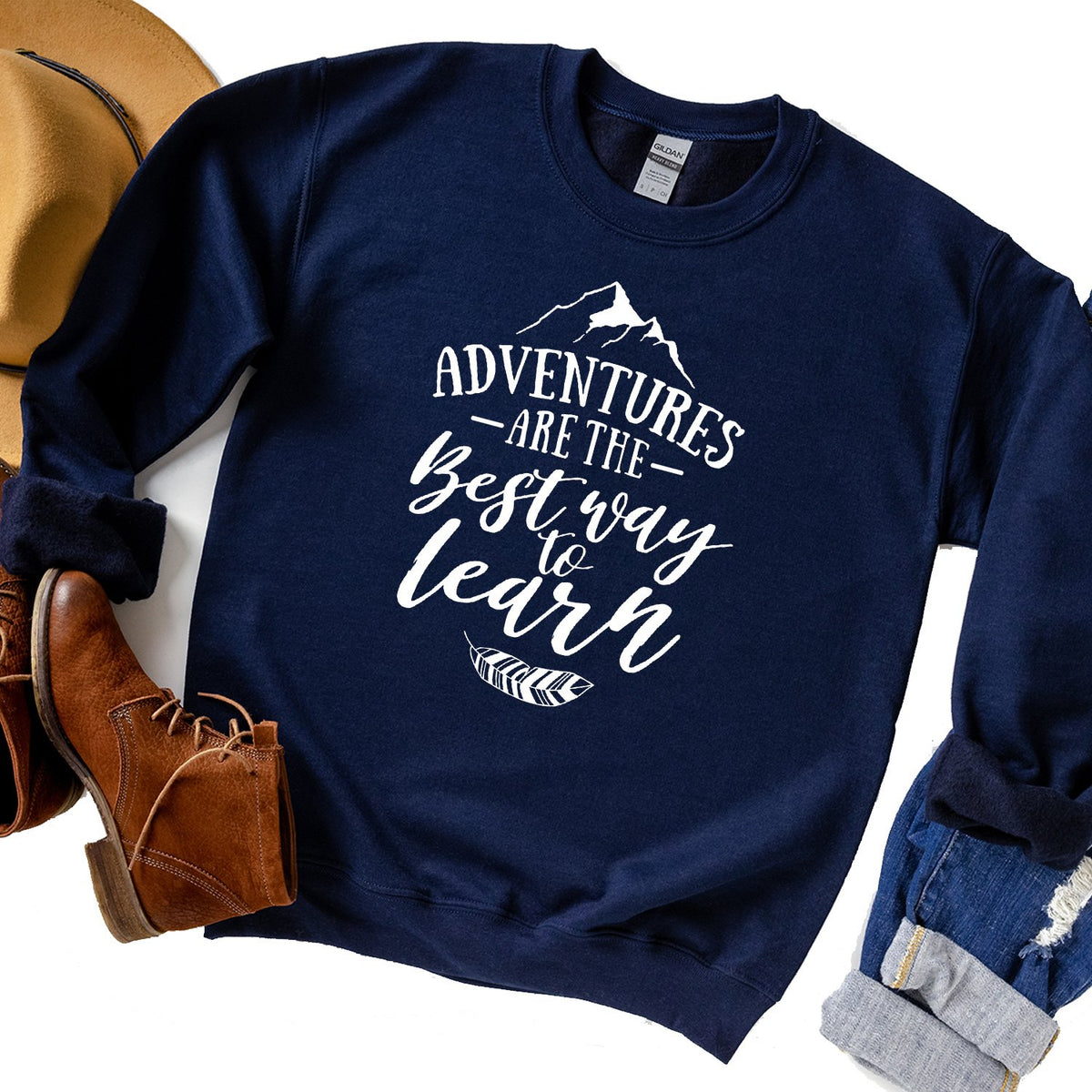 Adventures Are The Best Way to Learn - Long Sleeve Heavy Crewneck Sweatshirt