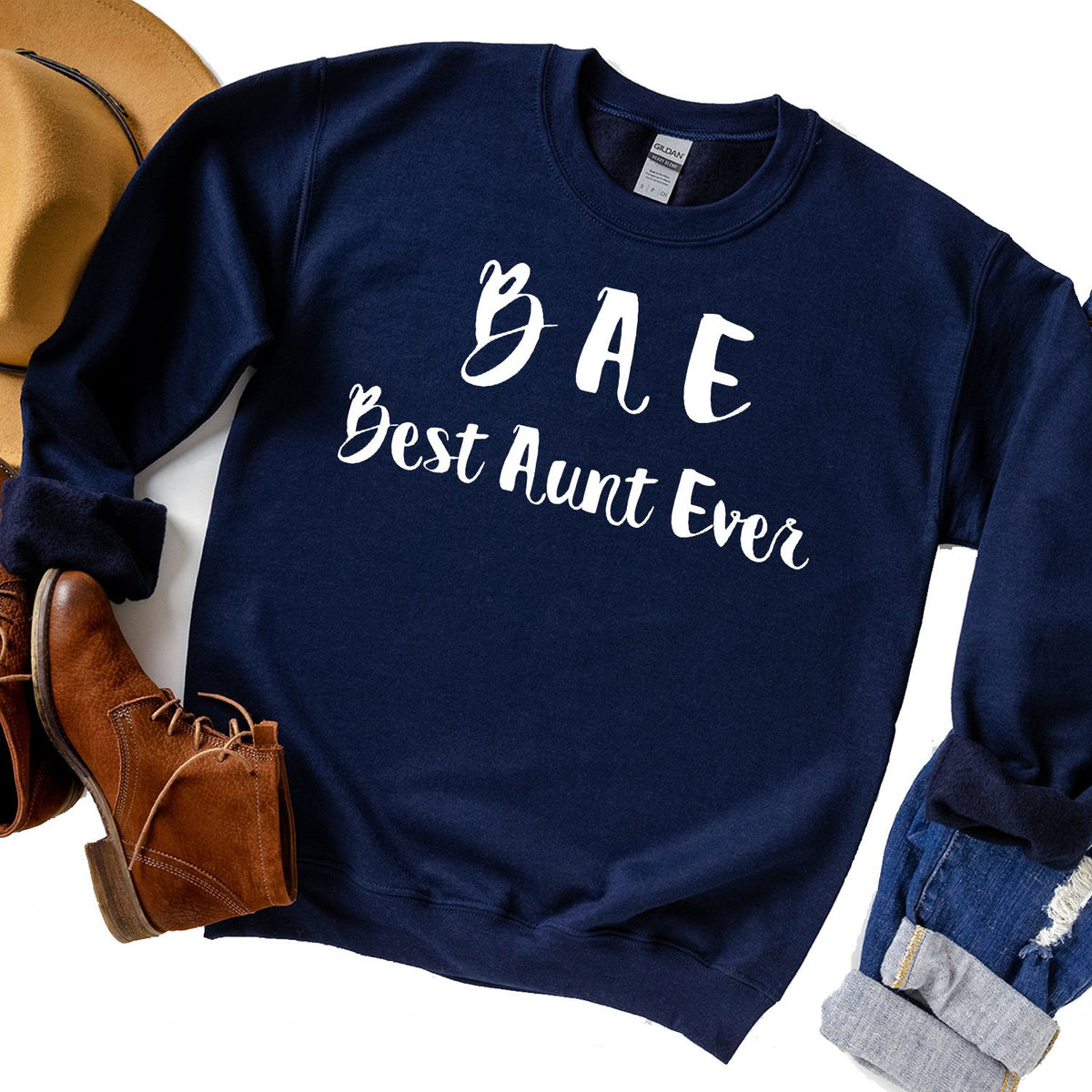 BAE Best Aunt Ever - Long Sleeve Heavy Crewneck Sweatshirt