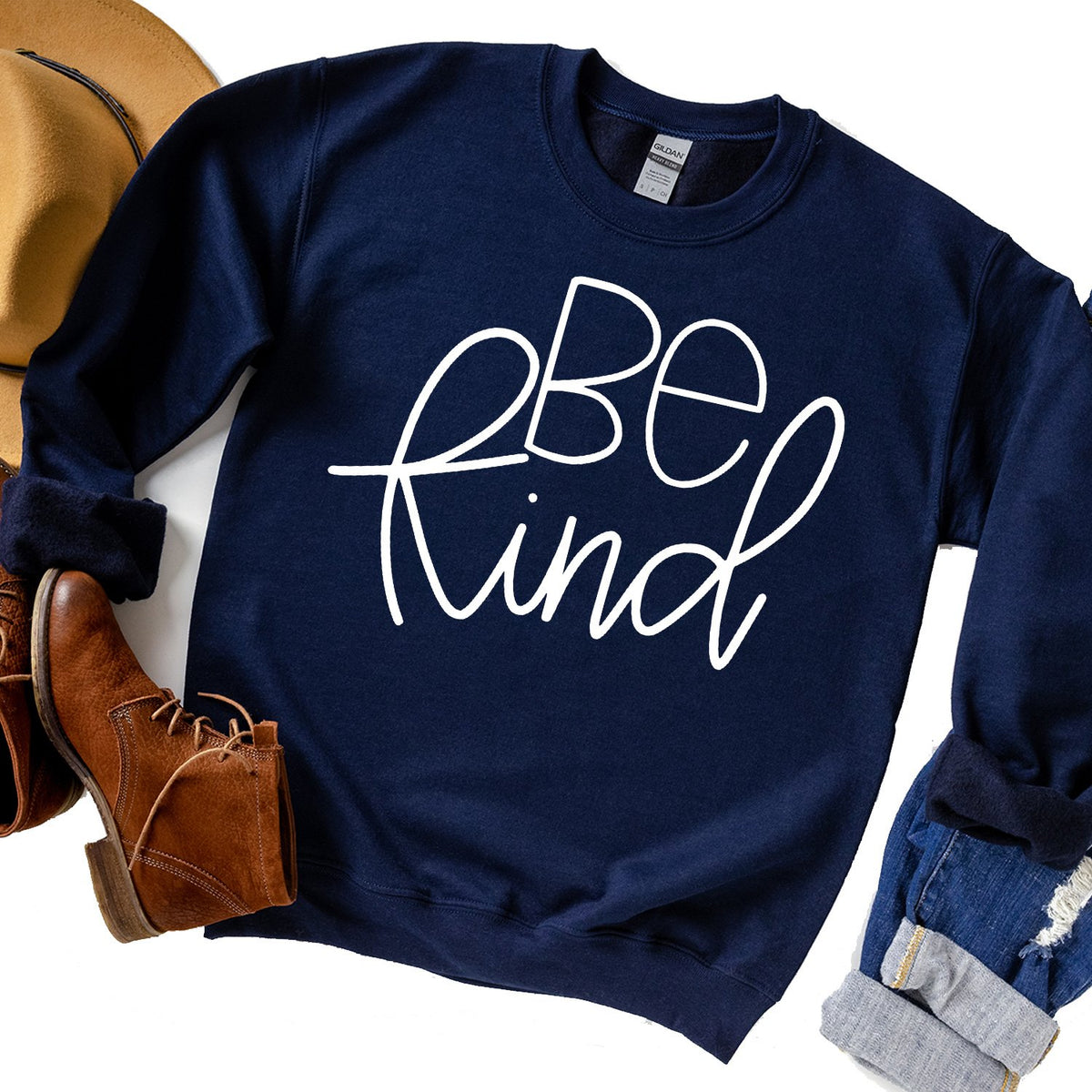 Be Kind - Long Sleeve Heavy Crewneck Sweatshirt