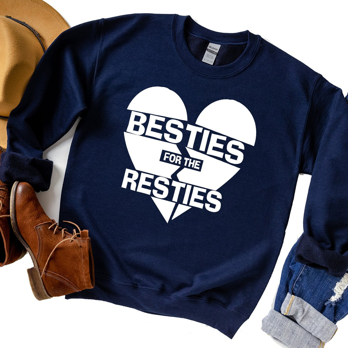 Besties For The Resties - Long Sleeve Heavy Crewneck Sweatshirt