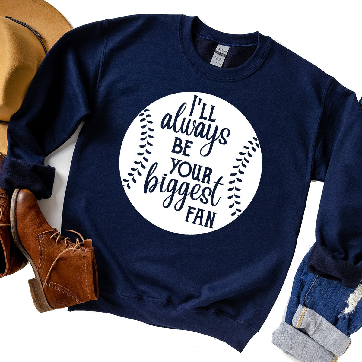 I&#39;ll Be Your Biggest Fan Baseball - Long Sleeve Heavy Crewneck Sweatshirt