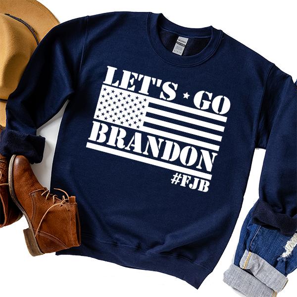 Let&#39;s Go Brandon American Flag - Long Sleeve Heavy Crewneck Sweatshirt