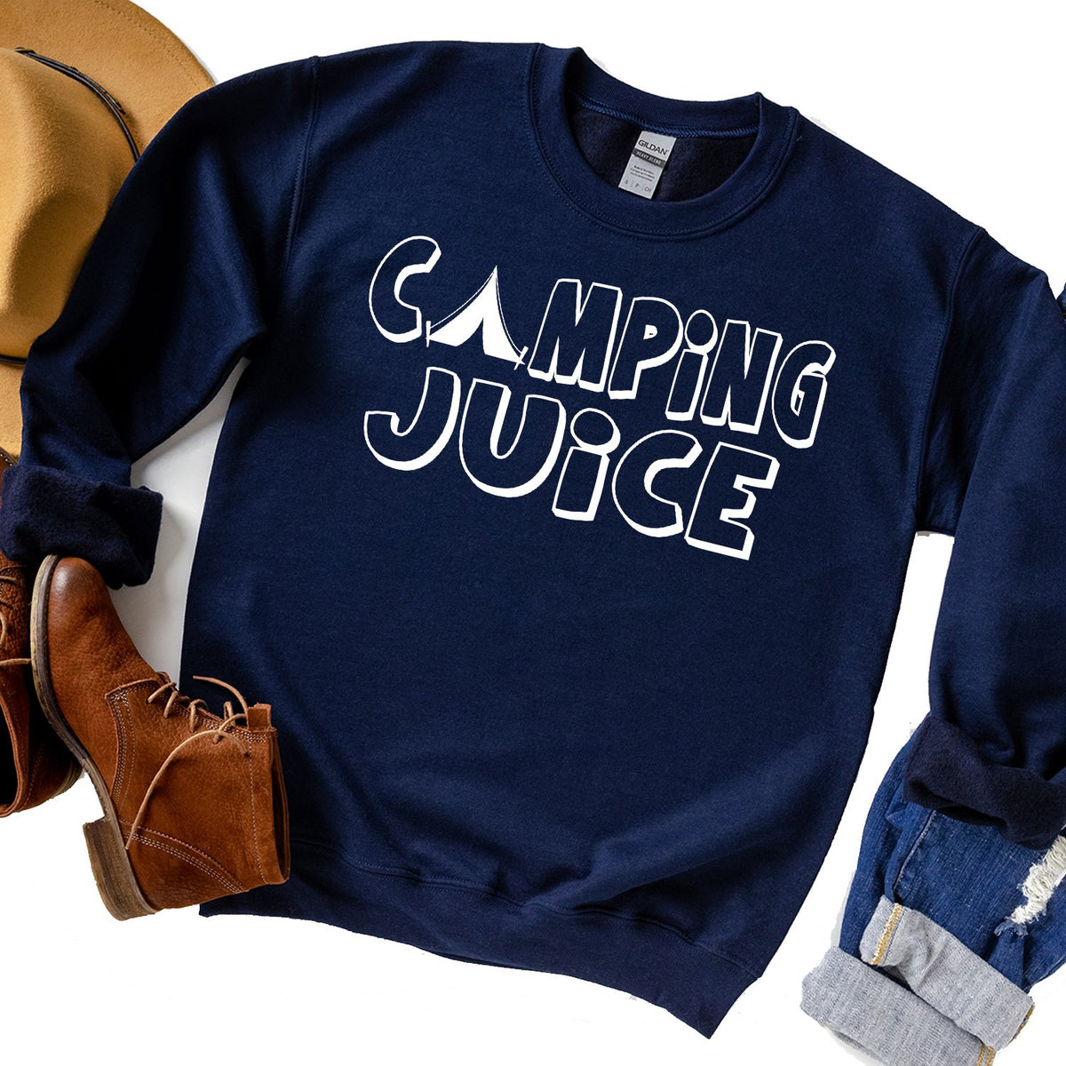 Camping Juice - Long Sleeve Heavy Crewneck Sweatshirt