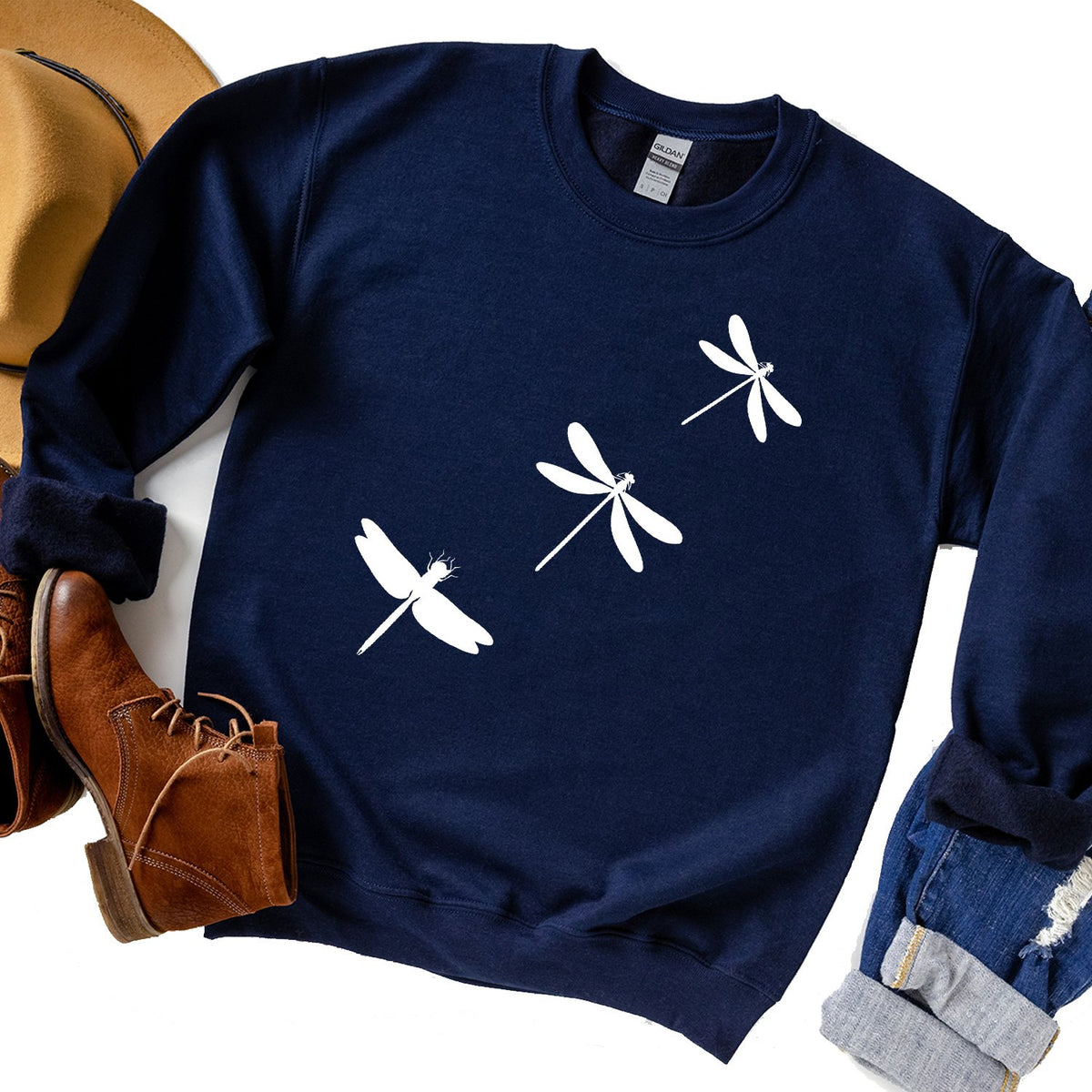Dragonflies - Long Sleeve Heavy Crewneck Sweatshirt