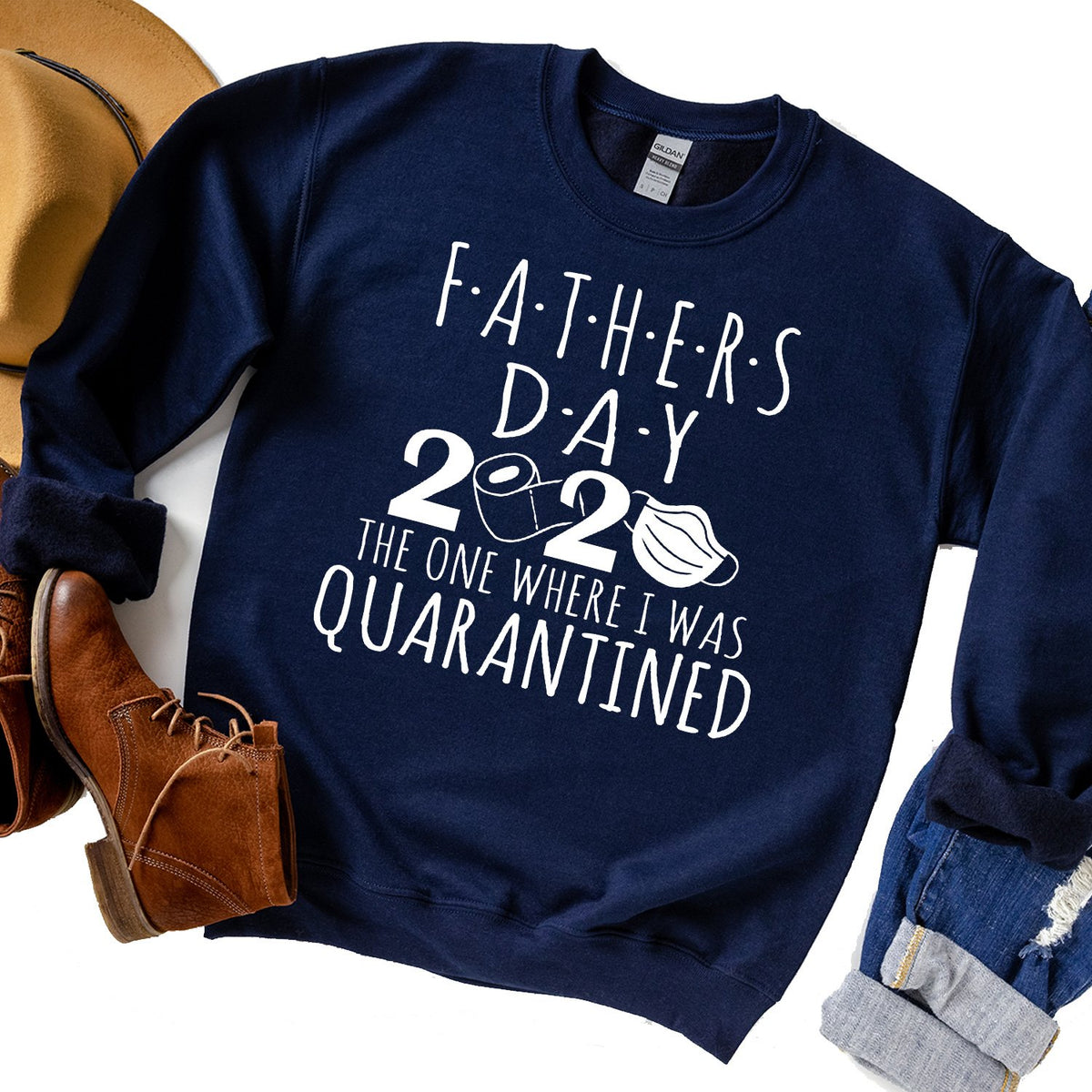 Fathers Day 2020 The One Where I Was Quarantined - Long Sleeve Heavy Crewneck Sweatshirt