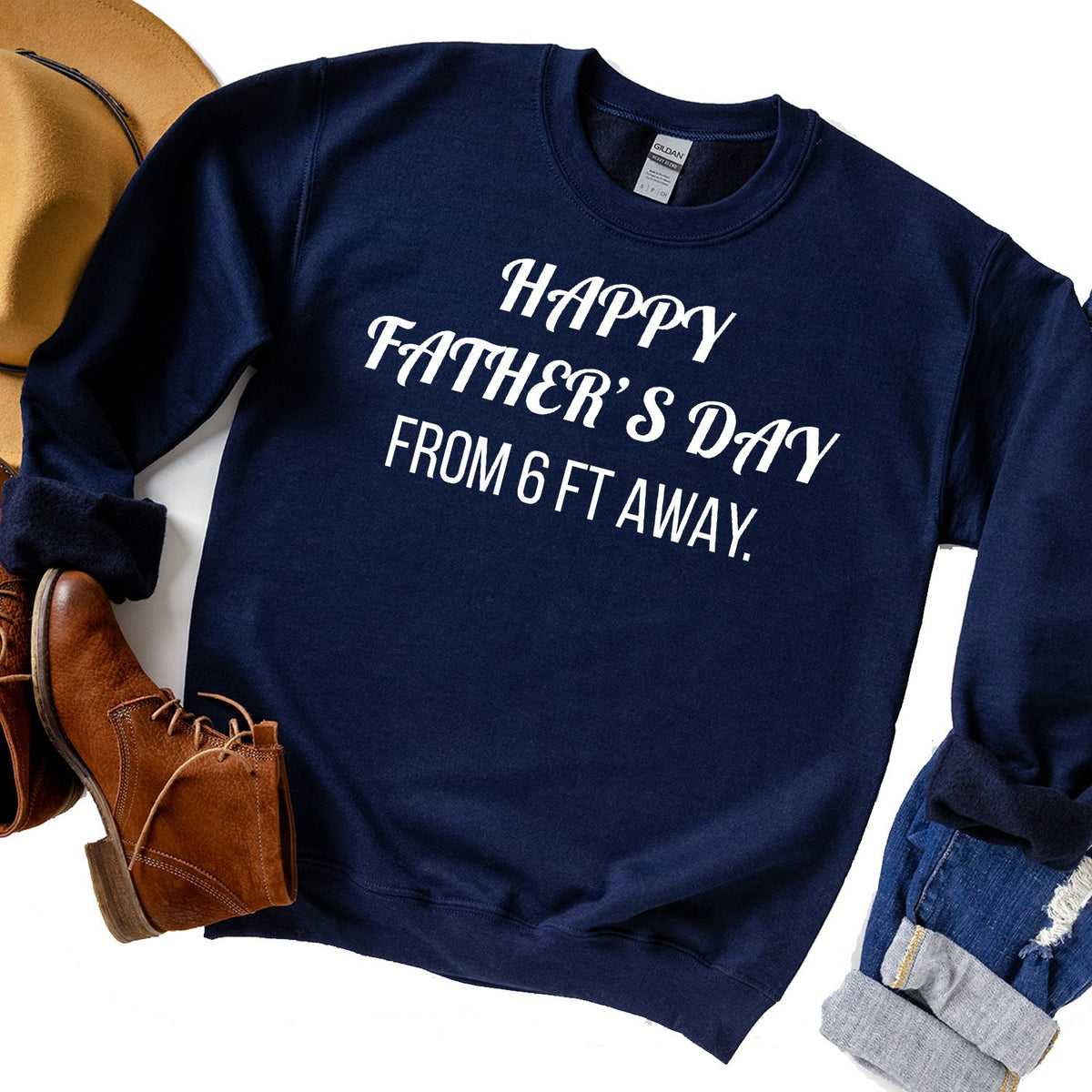 Happy Father&#39;s Day From 6 Ft Away - Long Sleeve Heavy Crewneck Sweatshirt