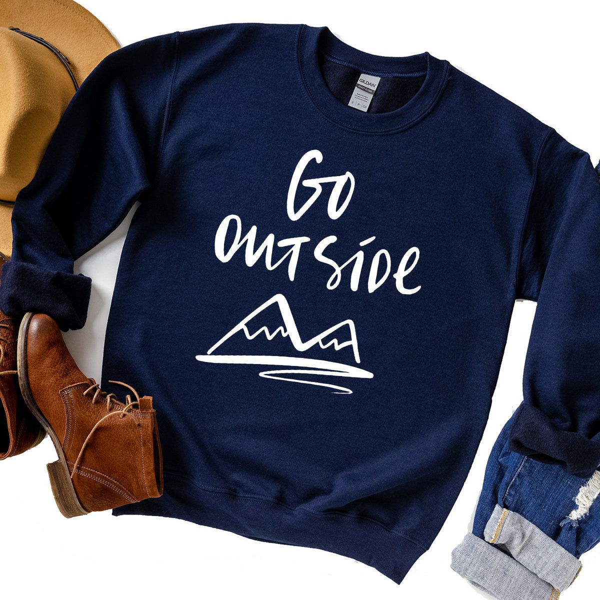 Go Outside - Long Sleeve Heavy Crewneck Sweatshirt