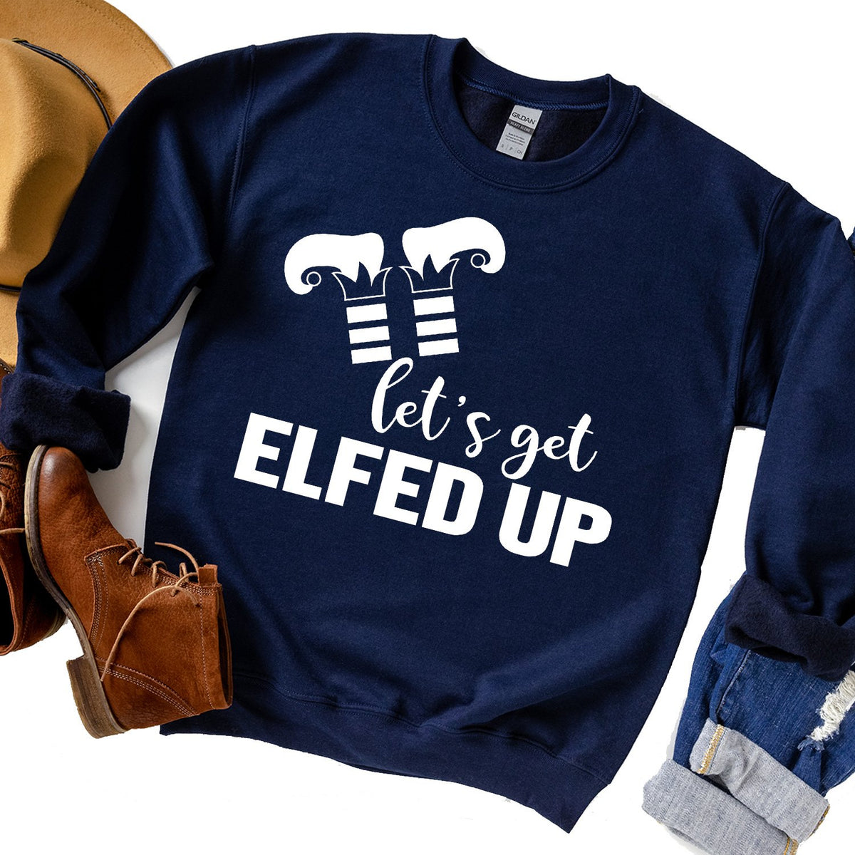 Let&#39;s Get Elfed Up - Long Sleeve Heavy Crewneck Sweatshirt