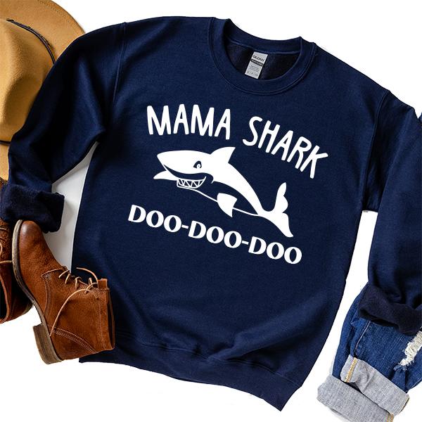 Mama Shark Doo-Doo-Doo - Long Sleeve Heavy Crewneck Sweatshirt