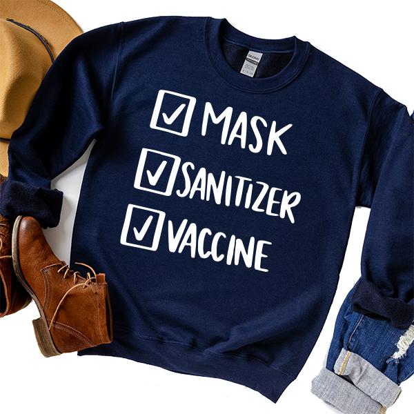 Mask Sanitizer Vaccine Done - Long Sleeve Heavy Crewneck Sweatshirt