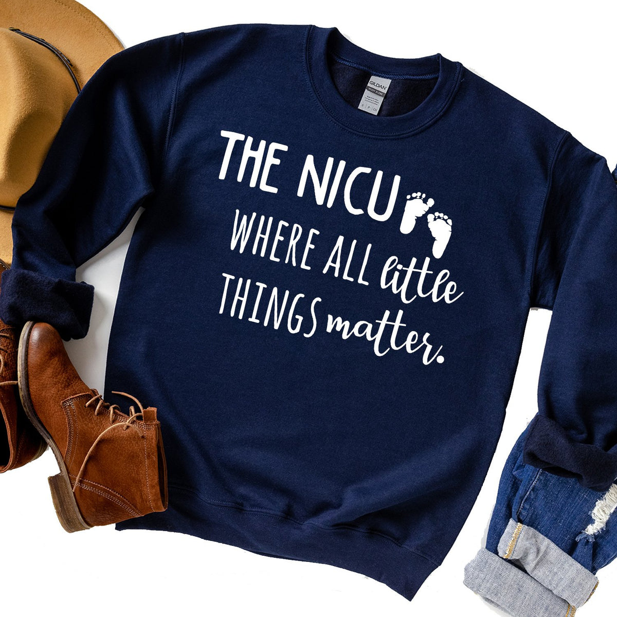 The NICU Where All Little Things Matter - Long Sleeve Heavy Crewneck Sweatshirt
