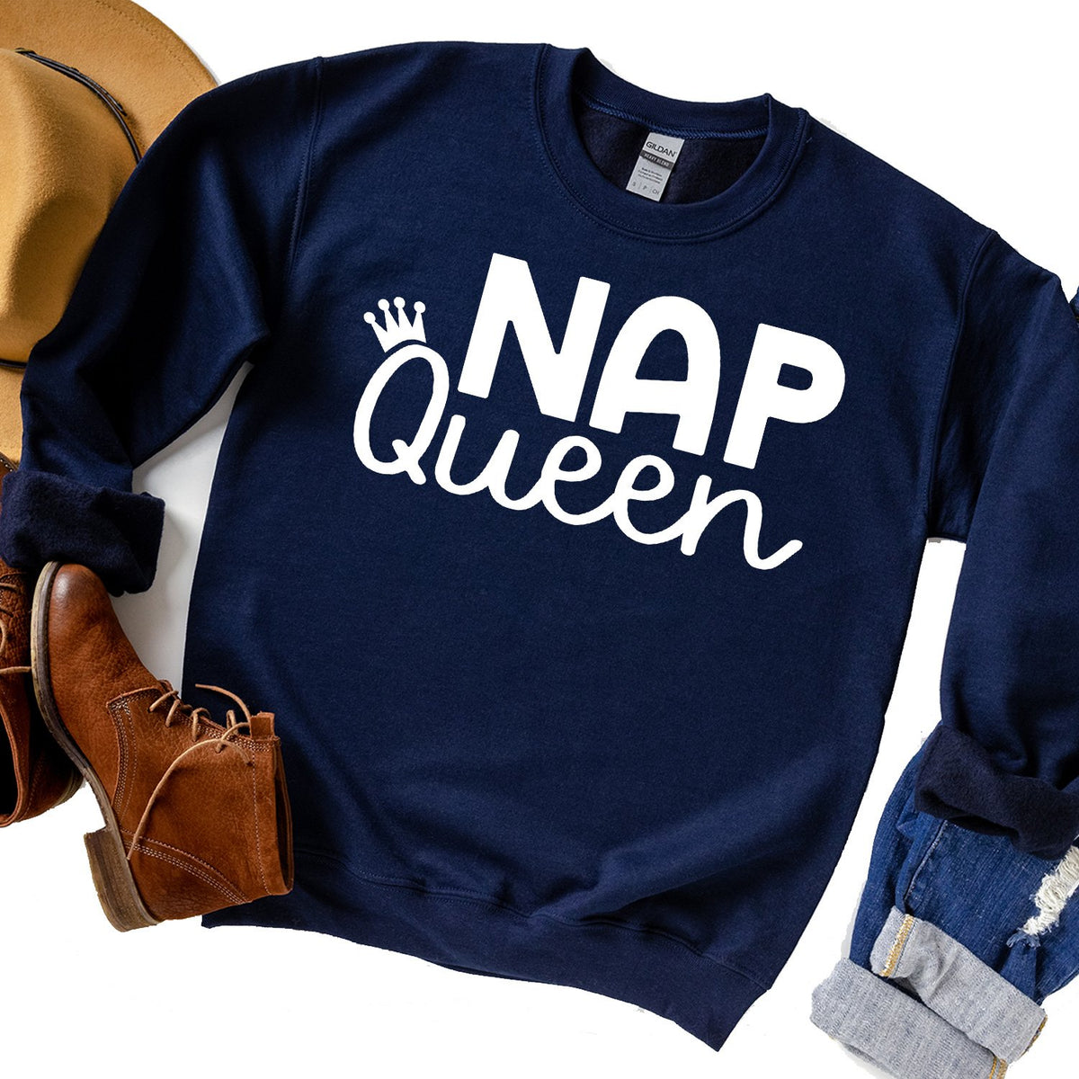 Nap Queen - Long Sleeve Heavy Crewneck Sweatshirt