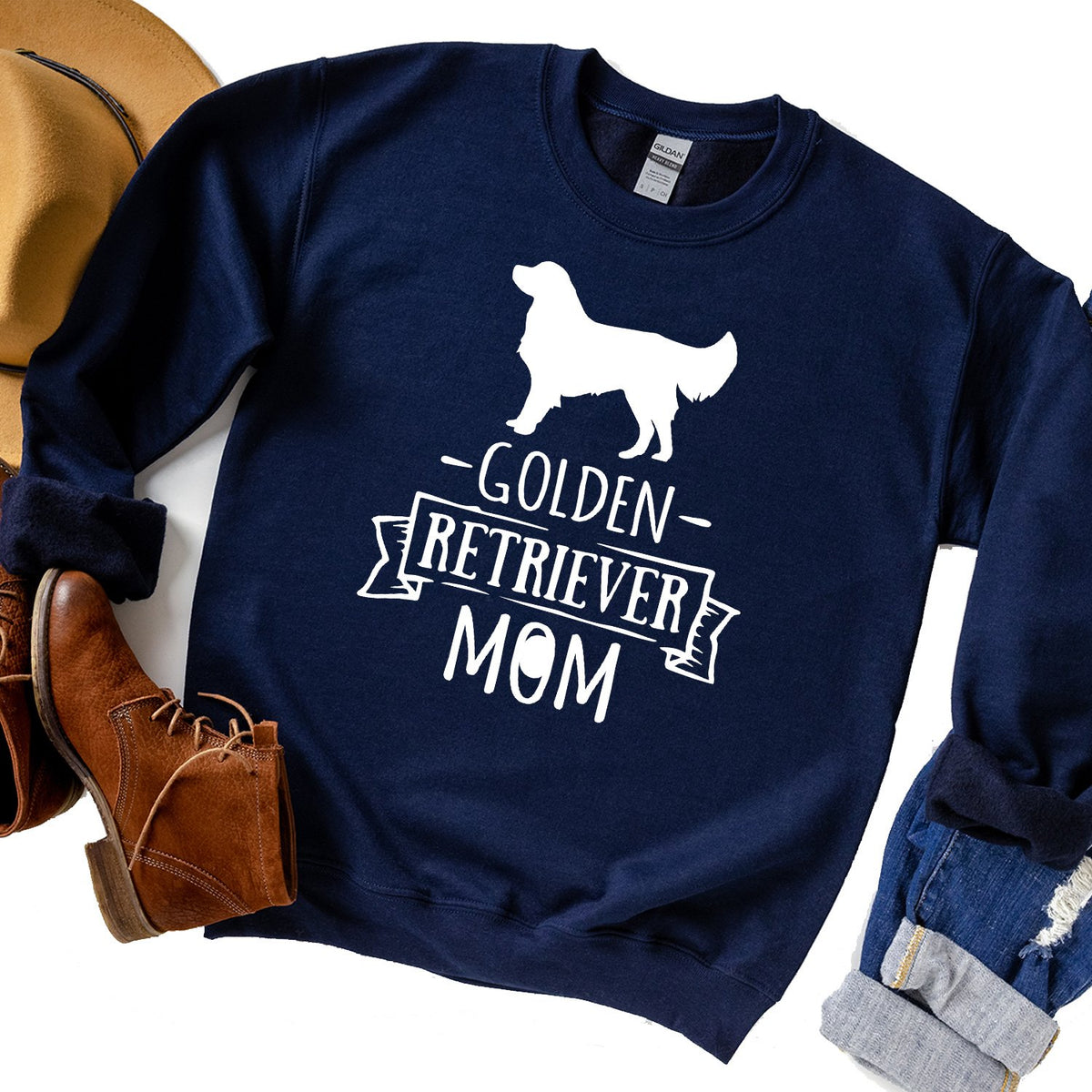 Golden Retriever Mom - Long Sleeve Heavy Crewneck Sweatshirt