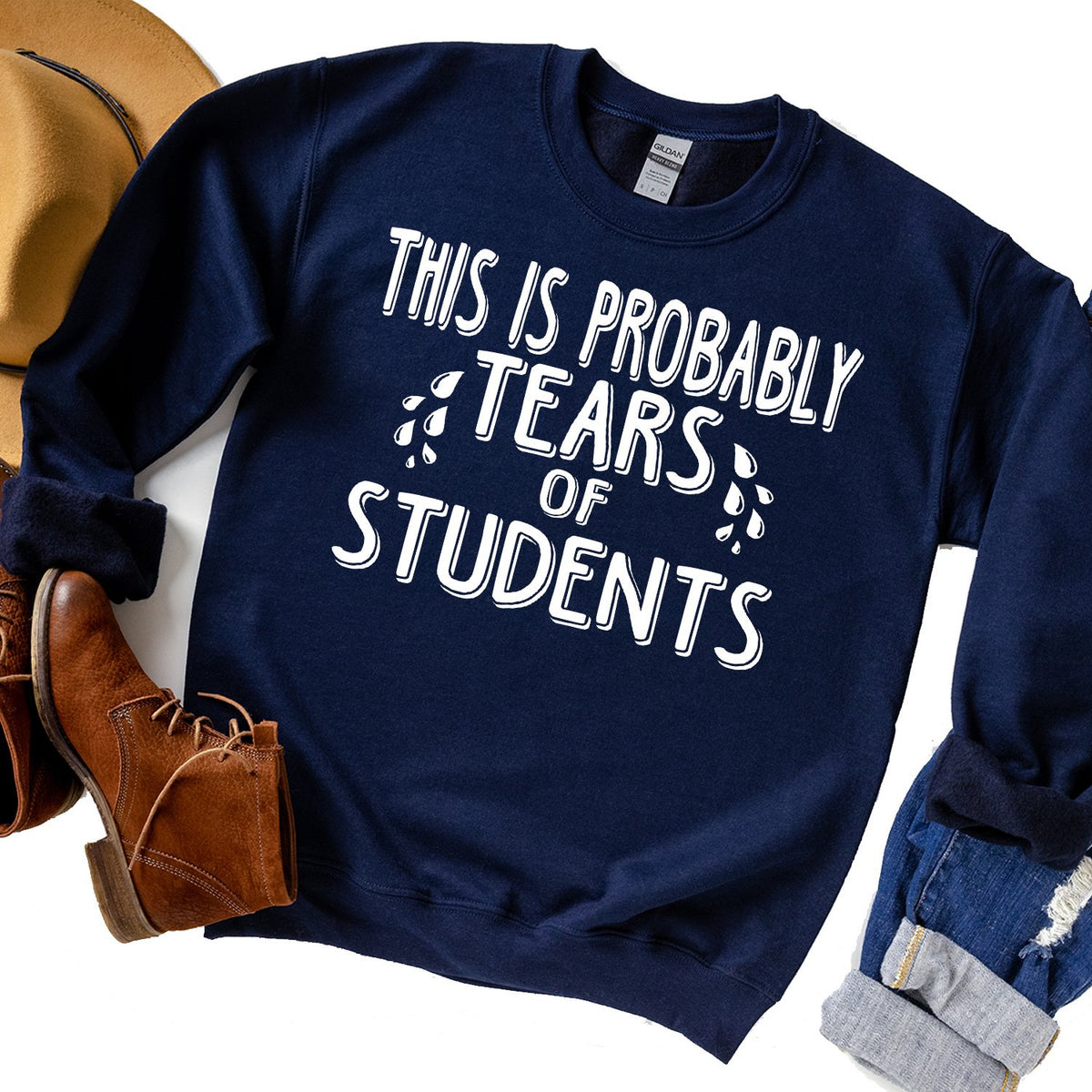 This is Probably Tears of Students - Long Sleeve Heavy Crewneck Sweatshirt