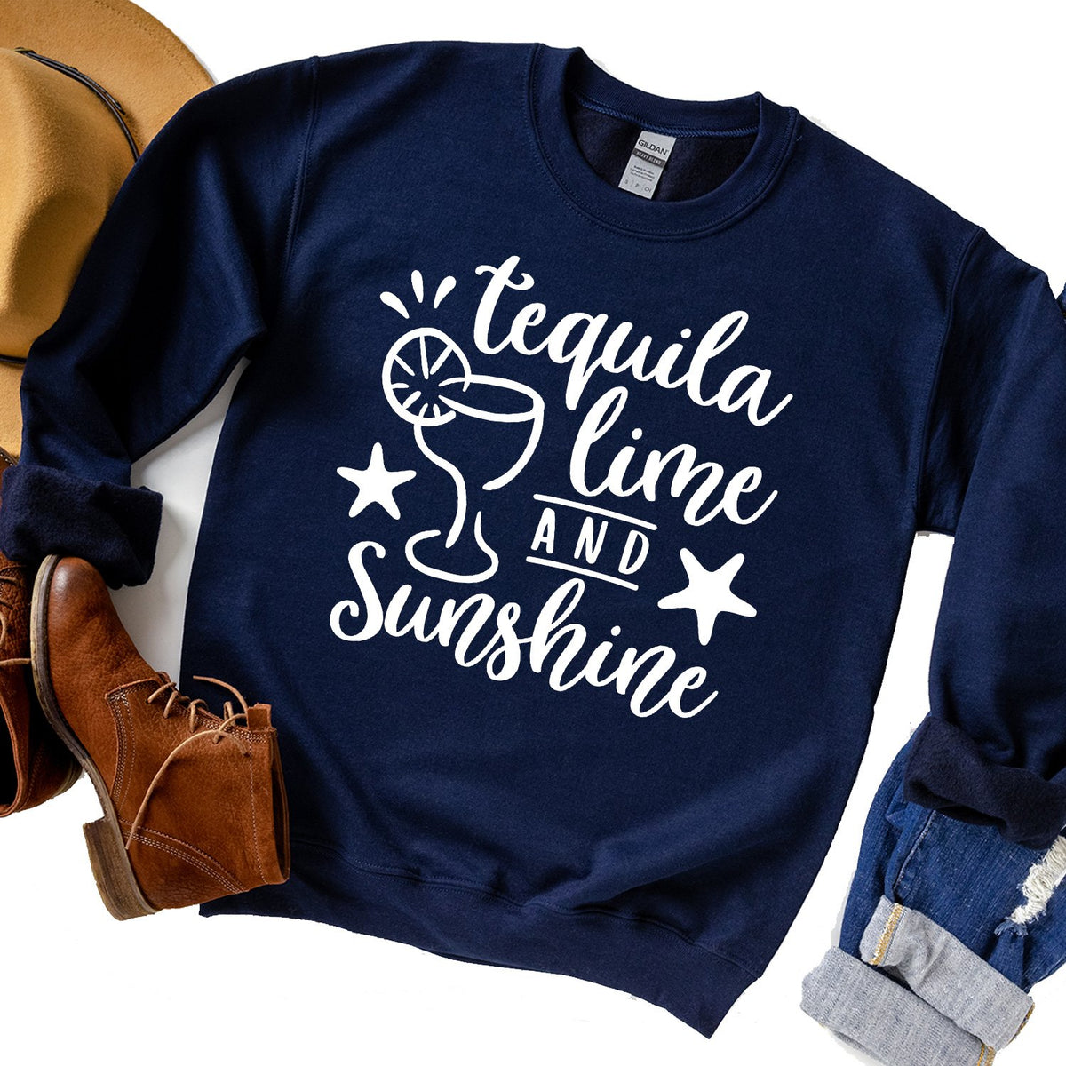 Tequila Lime and Sunshine - Long Sleeve Heavy Crewneck Sweatshirt