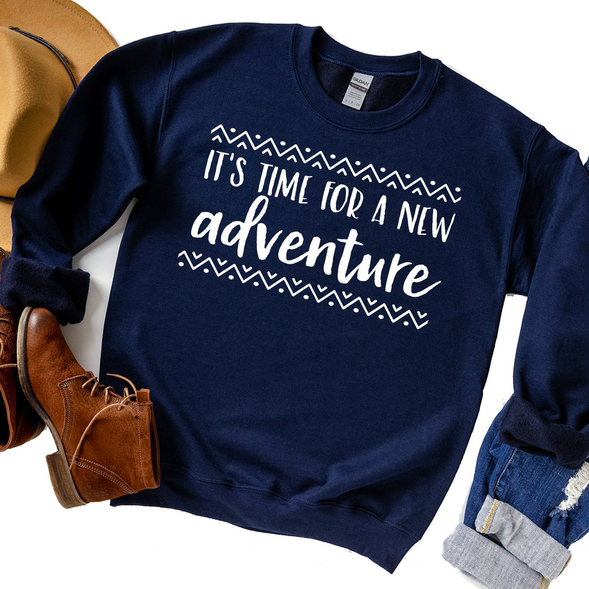 It&#39;s Time For A New Adventure - Long Sleeve Heavy Crewneck Sweatshirt