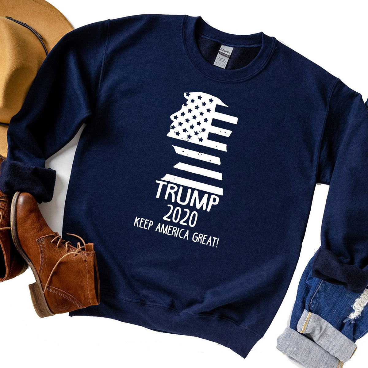 Trump 2020 Keep America Great - Long Sleeve Heavy Crewneck Sweatshirt