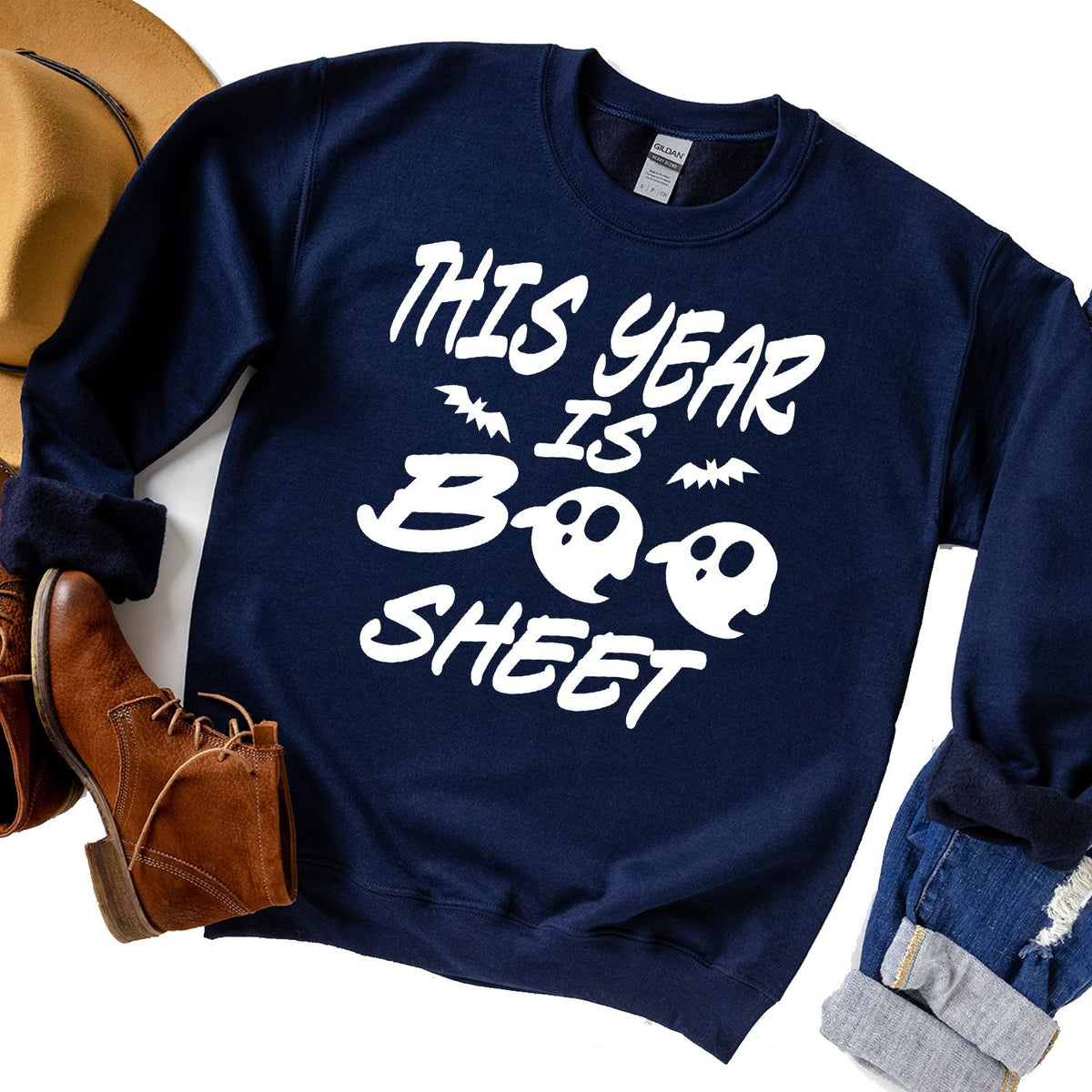 This Year is Boo Sheet - Long Sleeve Heavy Crewneck Sweatshirt