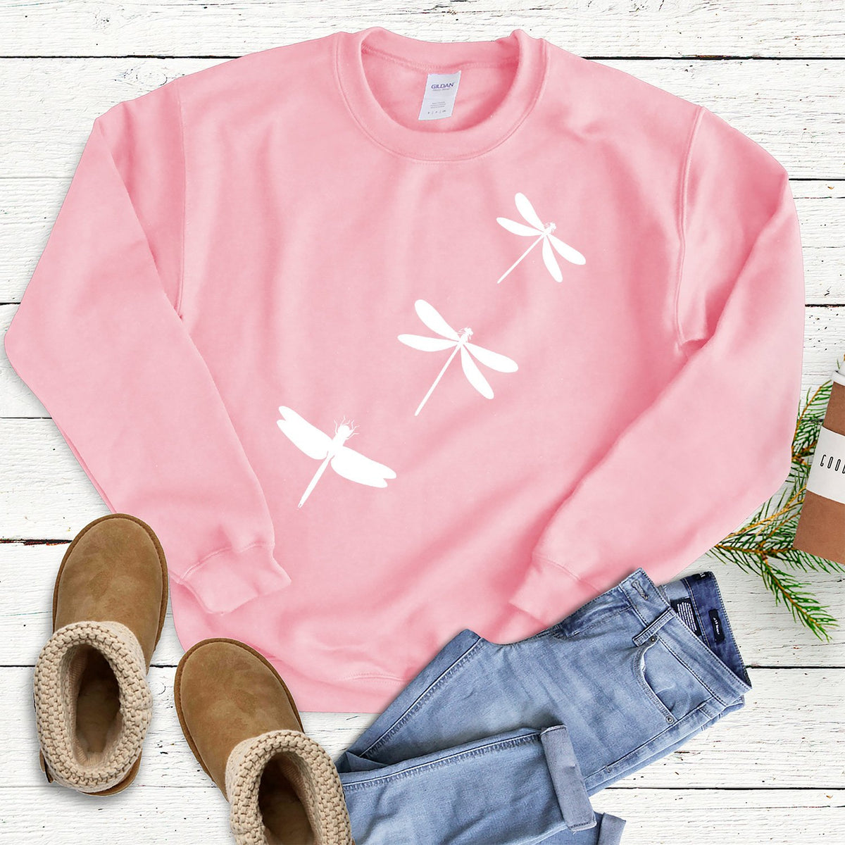 Dragonflies - Long Sleeve Heavy Crewneck Sweatshirt