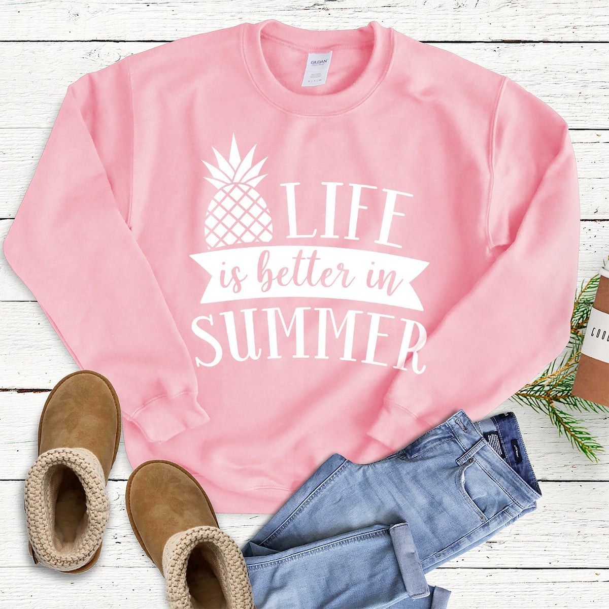Life is Better in Summer - Long Sleeve Heavy Crewneck Sweatshirt