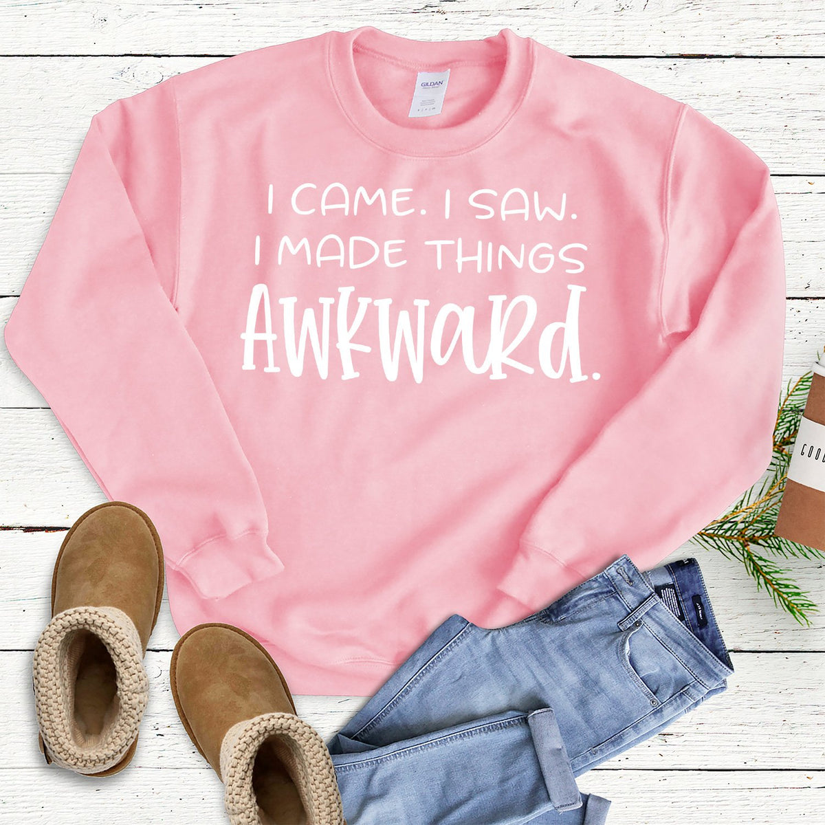 I Came I Saw I Made Things Awkward - Long Sleeve Heavy Crewneck Sweatshirt